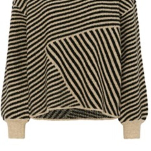 NWT KAFFE crow neck sweater col Feather Gray Melange / Black size large - Picture 8 of 10